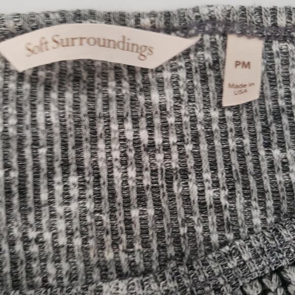 Soft Surroundings Women SIZE PM PETITE Gray Black Knit Long Sleeve Casual Top - Picture 6 of 12